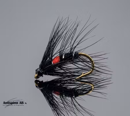 Soft Hackle Black and Red #14