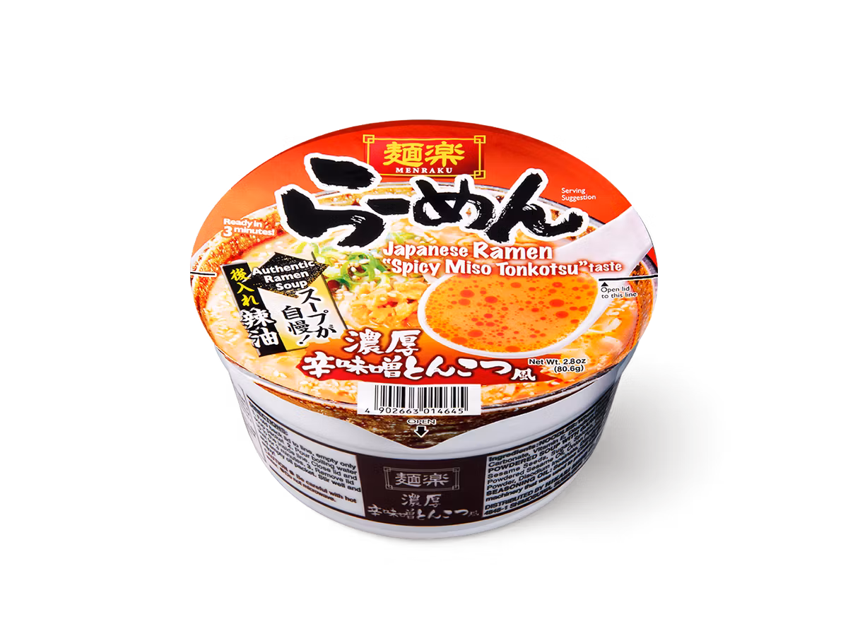 Hikari Menraku Cup Ramen Spicy Miso Tonkotsu Taste