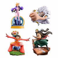 One Piece Petitrama PVC Mini Statue Logbox Re Birth Egghead 4-Set 9 cm