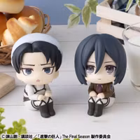 Attack on Titan Look Up PVC Statues Levi Cleaning up Ver. & Mikasa Ackerman (with gift) 11 cm
