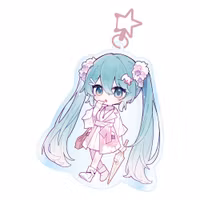 Hatsune Miku Acrylic Keychain Kawaii Summer Time