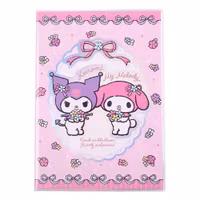 Sanrio Notebook Kuromi & My Melody Pastel Flower Holographic Checkered