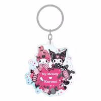 Sanrio Pink Black Party Series Acrylic Keychain My Melody & Kuromi 7 cm