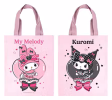 Sanrio Pink Black Party Series Tote Bag My Melody & Kuromi