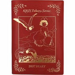 Kiki's Delivery Service Diary Kiki on her broom red gold foil