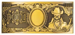 One Piece Replica 10,000 World Berry Metal Banknote 6 x 15 cm