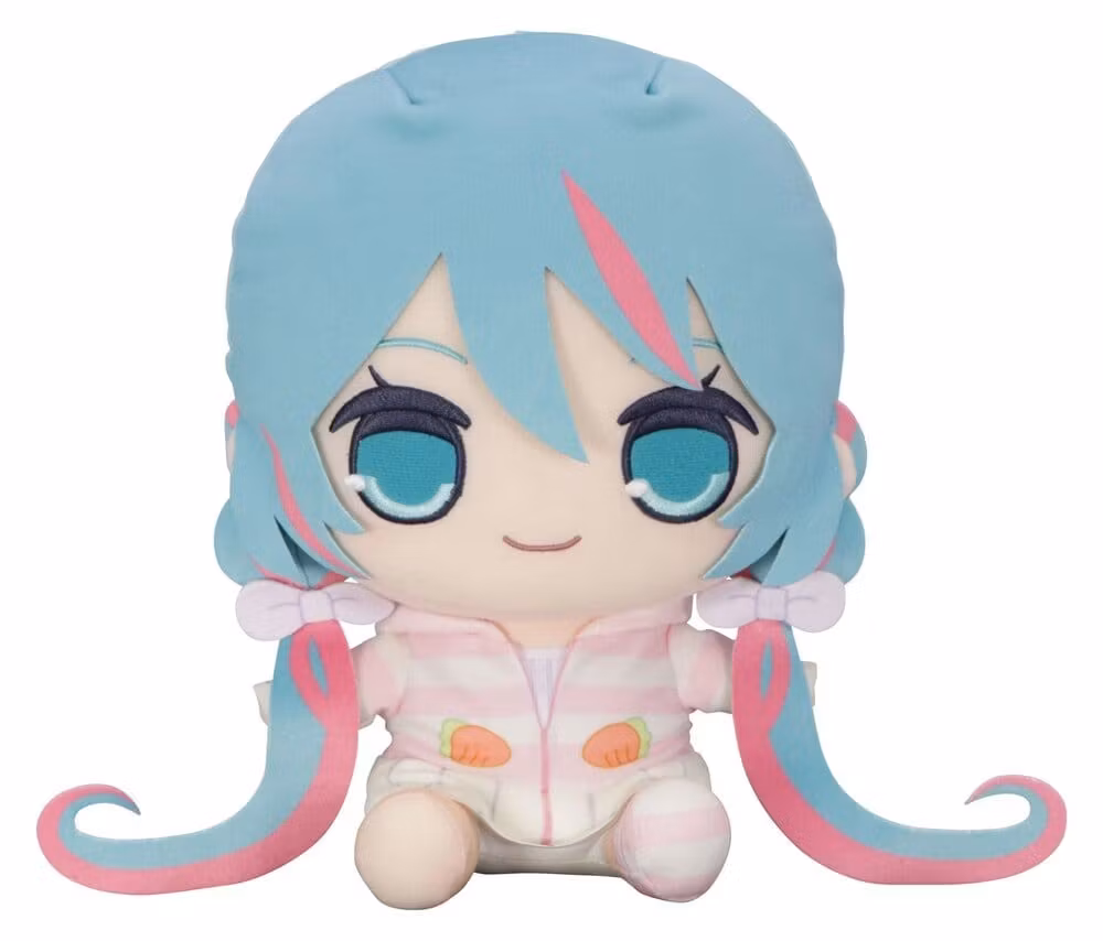 Hatsune Miku Kyurumaru Big Plush Figure Rabbit Ear Hood Pajama 28 cm