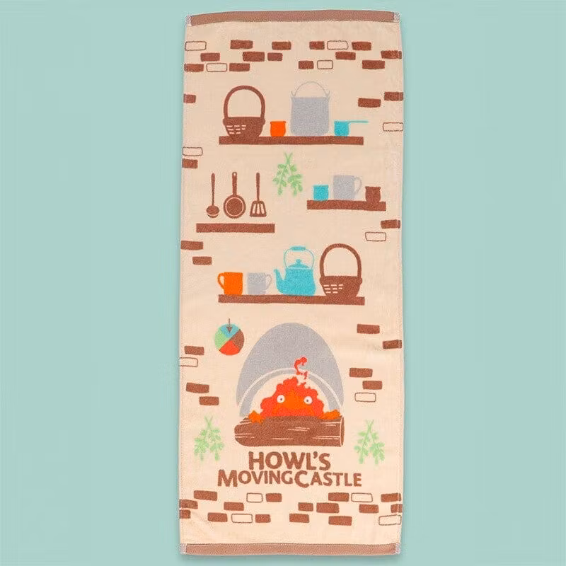 Howl’s Moving Castle Natsu Towel Cook with Calcifer 34 x 80 cm