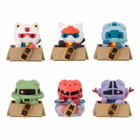 Mobile Suit Gundam Mega Cat Project Trading Figure 6-Pack Cats Luckycat 6 cm Blind Box (with gift)