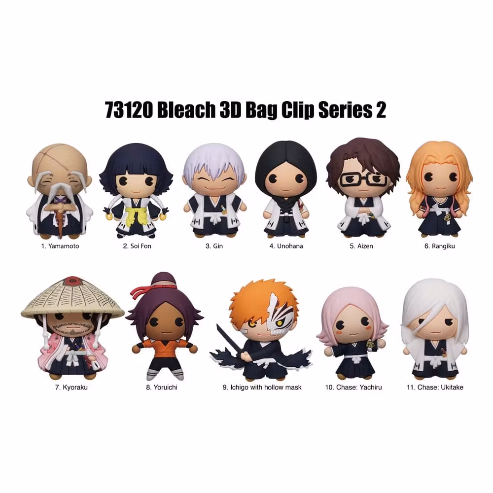 Bleach 3D PVC Bag Clips  Series 2 Display (24)