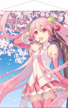 Hatsune Miku Wallscroll Cherry Blossom 50 x 70 cm