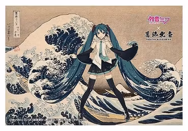 Hatsune Miku x Katsushika Hokusai iXima Postcard The Great Wave off Kanagawa (10)