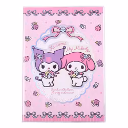 Sanrio Notebook Kuromi & My Melody Pastel Flower Holographic Checkered