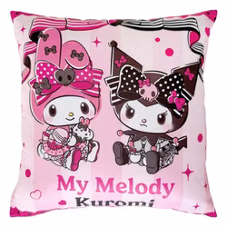 Sanrio Pink Black Party Series Pillow Kuromi & My Melody 35 x 35 cm