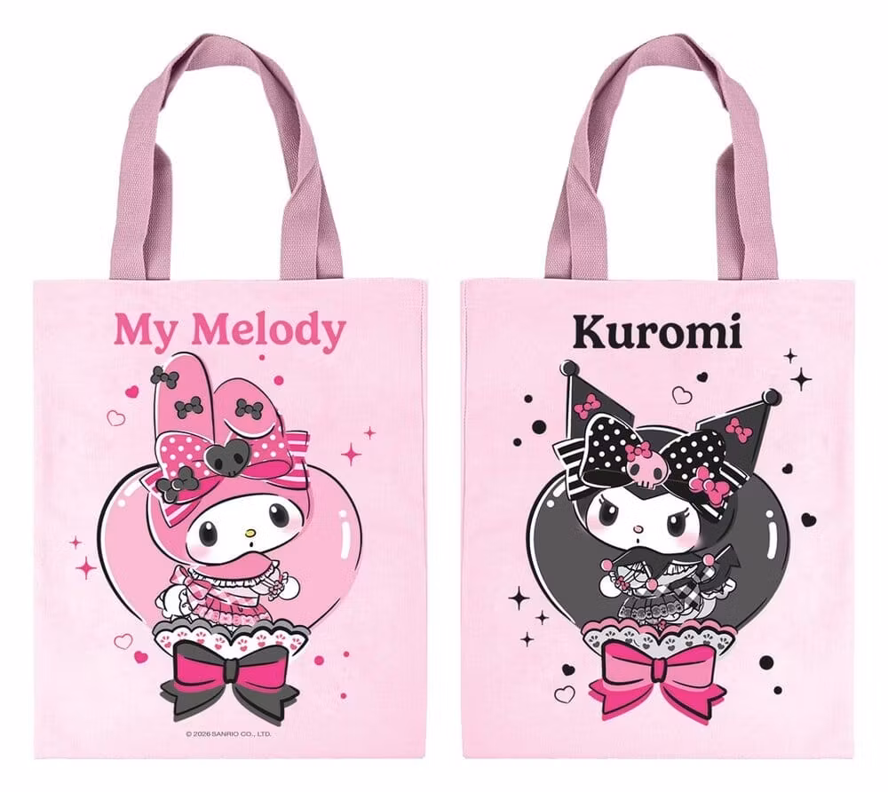 Sanrio Pink Black Party Series Tote Bag My Melody & Kuromi