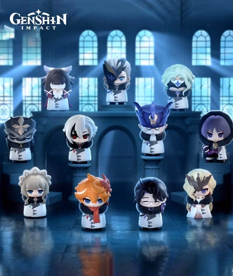 Genshin Impact Mini Figures Fatui Harbingers Chibi Design 7 cm Blind Box Display (9)
