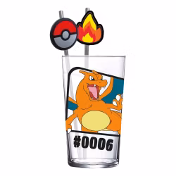 Pokémon Glass Tumbler with Straws Charizard 480 ml