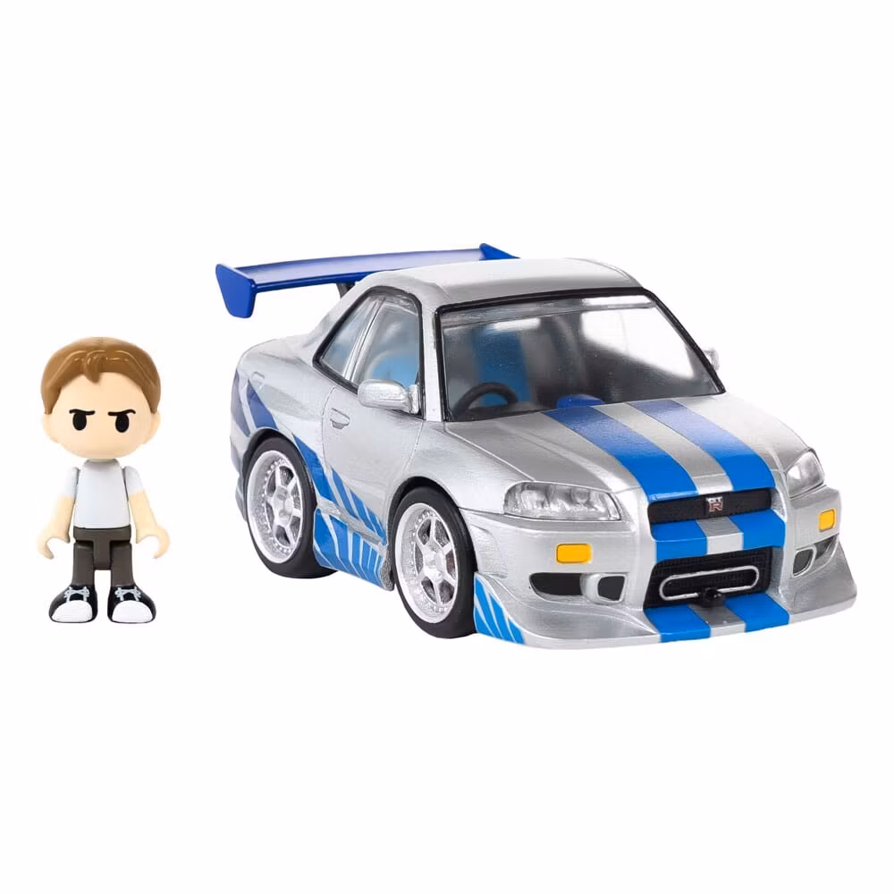 Fast & Furious Q-Village Vehicle with mini-figure Nissan Skyline GT-R (R34) 9 cm