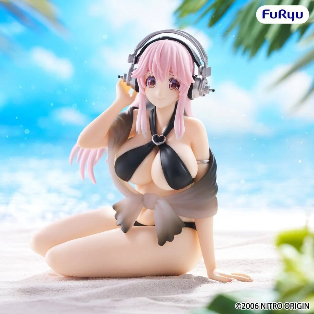 "Super Sonico" Noodle Stopper Figure - Black Bikini Ver. -