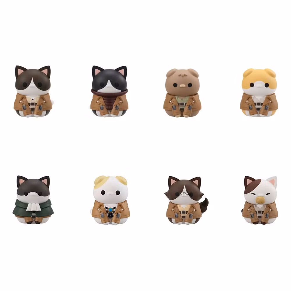 Attack on Titan Mega Cat Project Mini Figures Attack on Tinyan Gathering Scout Regiment danyan! 3 cm Blind Box Display (8) (Repeat)