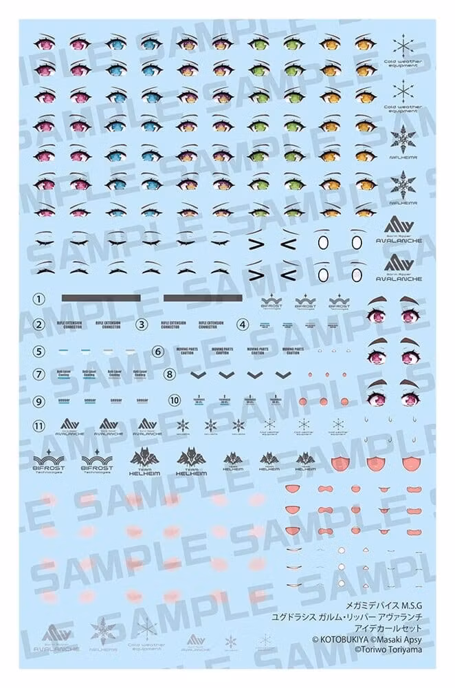 Megami Device M.S.G. Plastic Model Kit Yggdrasis Garm Ripper Avalanche Eye Decal Set