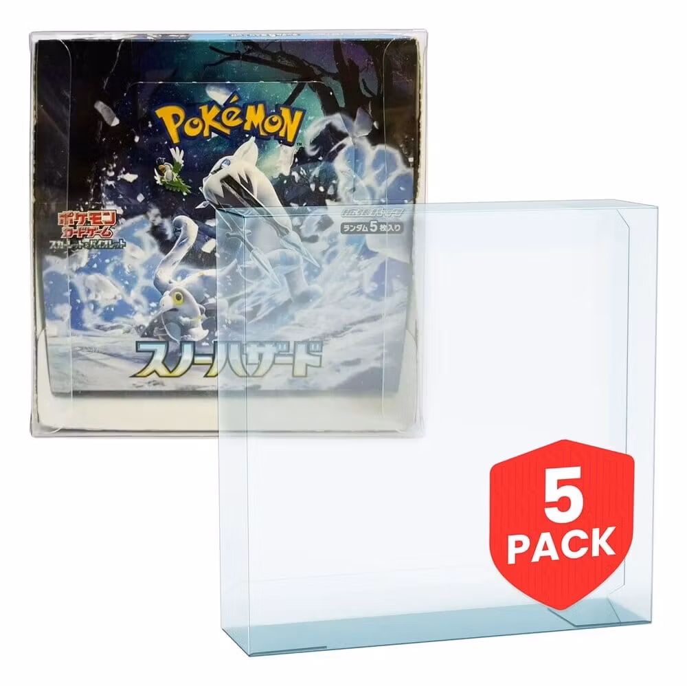 Evoretro PET Protectors 5-Pack for Pokémon Japanese Booster Box Large