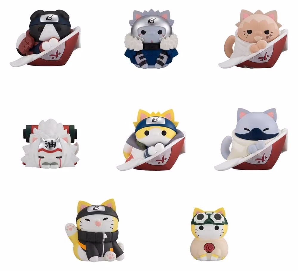 Naruto Shippuden Mega Cat Project Nyaruto! Mini Figures The bond between master and disciple ver. Blind Box Assortment (8) (Repeat)