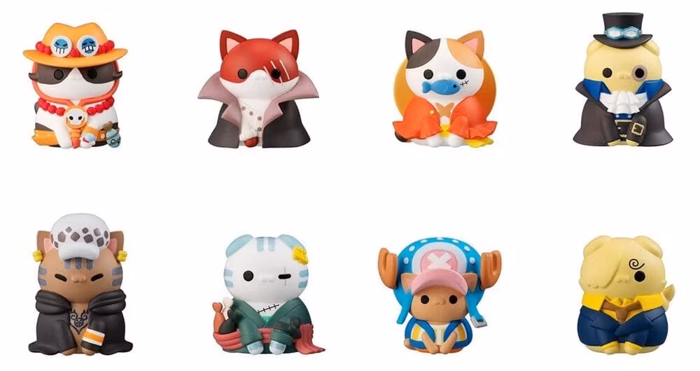 One Piece Mega Cat Project Mini Figures NyanPieceNyan! I'm gonna be king of Paw-rates!! Blind Box Assortment (8) (Repeat)