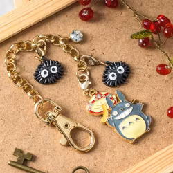 My Neighbor Totoro Charm Chain Keychain Big Totoro & Mushroom