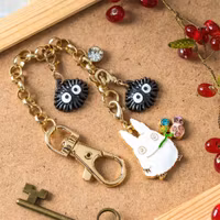My Neighbor Totoro Charm Chain Keychain Small Totoro & Fruits
