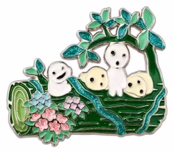 PREORDER - Princess Mononoke Metal Brooch Kodama
