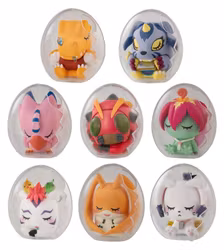 PREORDER - Digimon Adventure Mega Egg Figure Mini Figures Good Night Digicolle! 8 cm Blind Box Display (8)