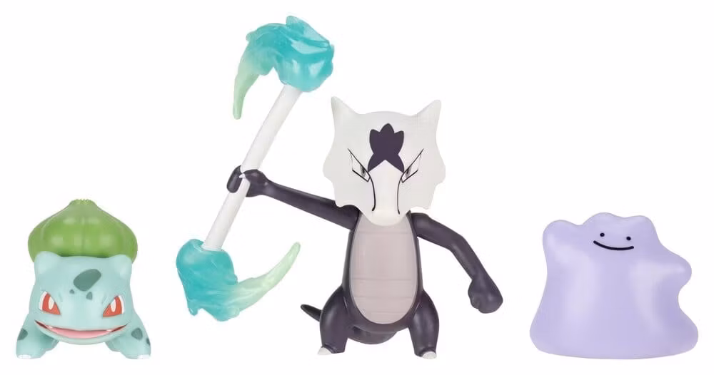 Pokémon Battle Figure Set Action Figures Bulbasaur, Ditto & Alolan Marowak (3-Pack)