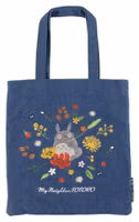 PREORDER - My Neighbor Totoro Tote Bag Denim Totoro & Flower Wreath