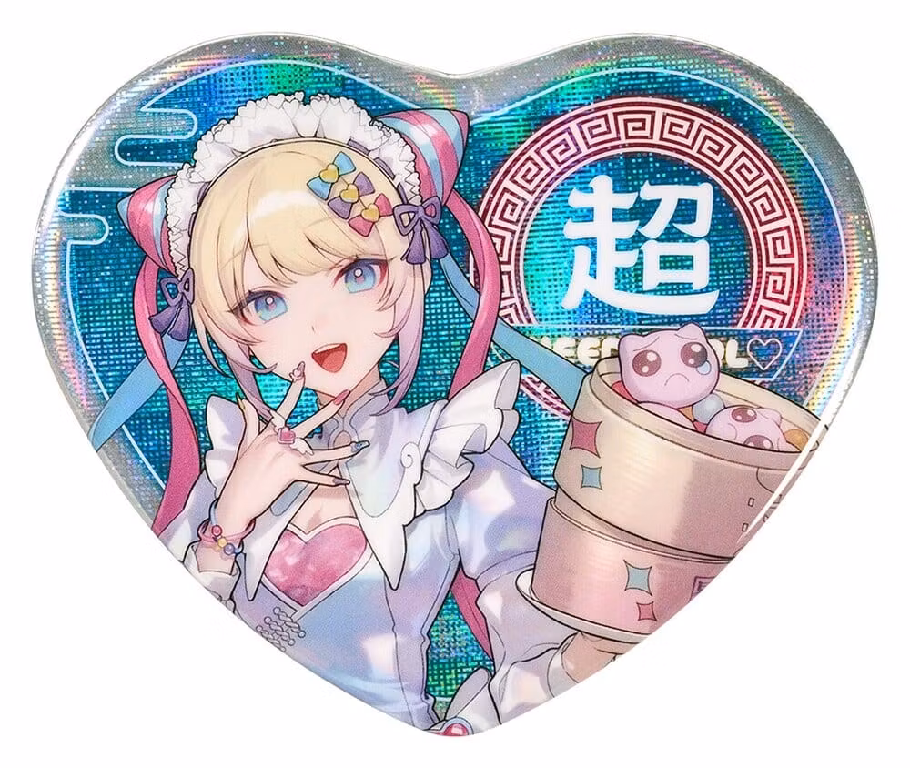 PREORDER - Needy Streamer Overload Needy Streamer Chinese Restaurant Series Heart-Shaped Pinback Button OMGkawaiiAngel 7 x 6 cm