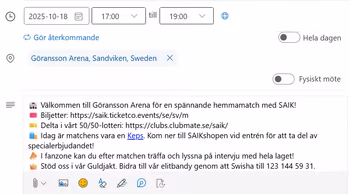 🏑 SAIK Hemmamatcher Herr 2025/2026 – Digitalt matchschema (Gratis nedladdning)