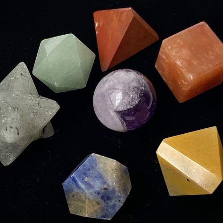 7 Chakra Geometri Set, ca. 1,5x1,5cm