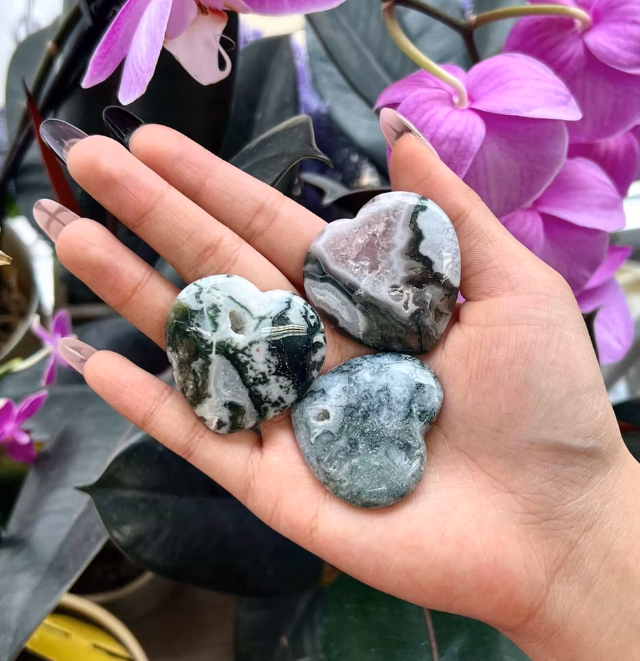 Kristall hjärtan mossagat