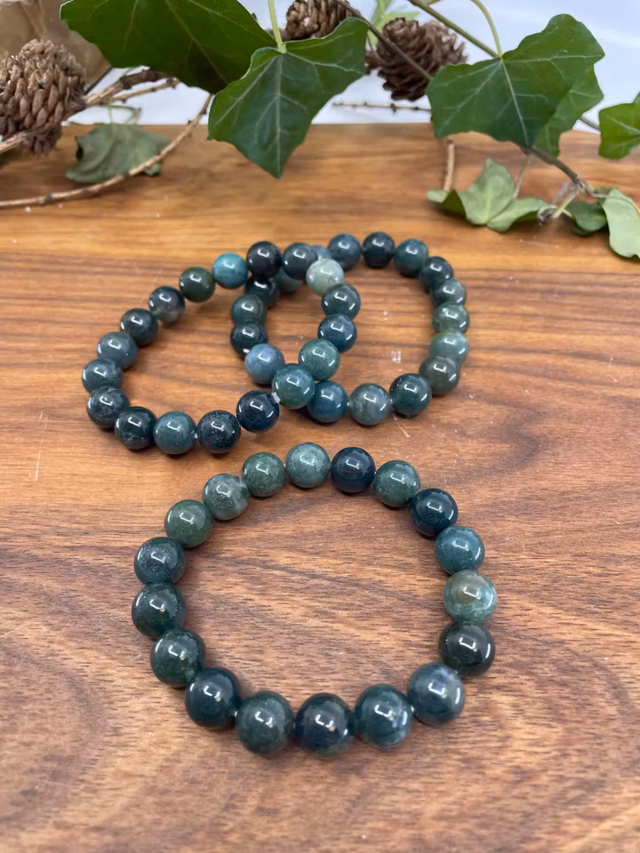 Kristall armband mossagat 10mm