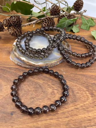 Kristallarmband Rökkvarts 8mm