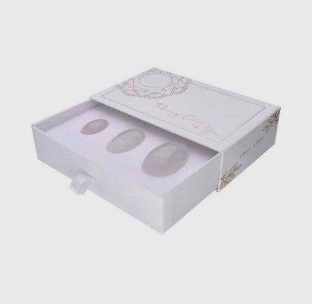 Yoniägg vit kvarts 3 pack utan snöre