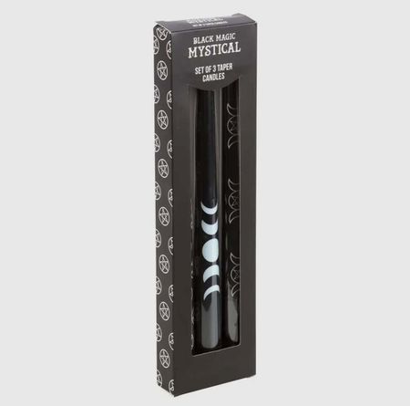 3 pack svarta ritualljus