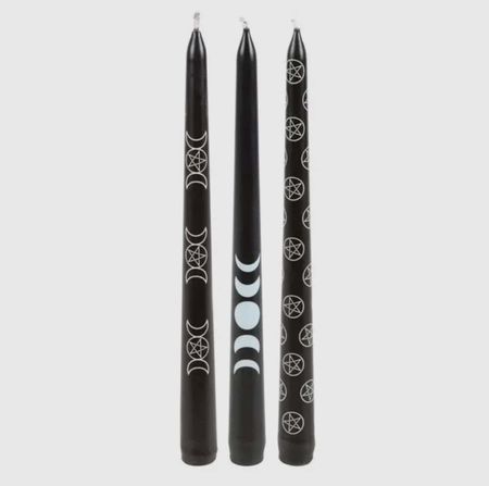 3 pack svarta ritualljus