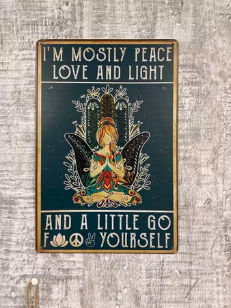 Metallskylt yoga women