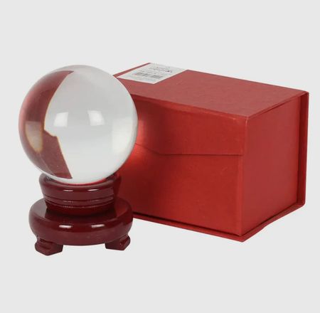 Kristallkula 8cm med stativ
