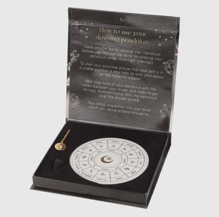 Pendelbräda/astrologihjul med Obsidian pendel