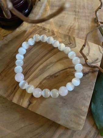 Kristallarmband Selenit och rosenkvarts