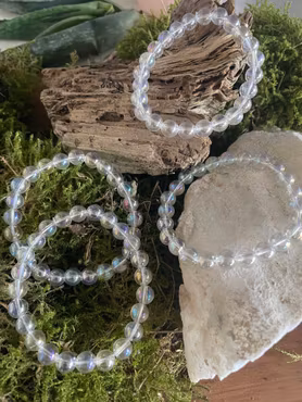 Kristallarmband vitt aqua aura kristaller