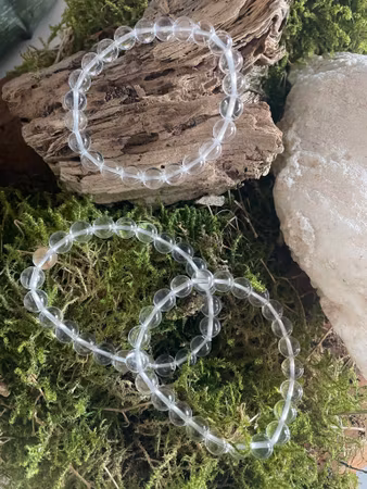 Kristallarmband Bergkristall runda pärlor
