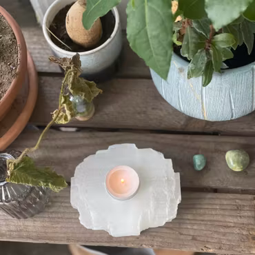 Selenit värmeljushållare